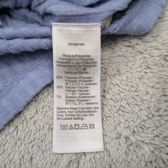 Madewell Sweater Women's M Blue Light MWL Brushed Rib Cropped Cardigan Cozy - Picture 6 of 8